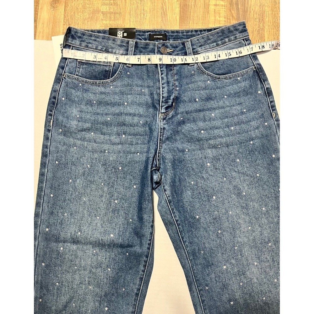 Express Rhinestone Wide Leg Jeans - Picture 6 of 8
